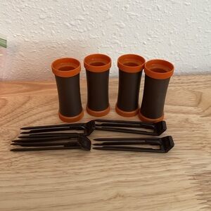 Helene Curtis Unicurl Lot Of 4 Large Replacement Hot Roller And Clips